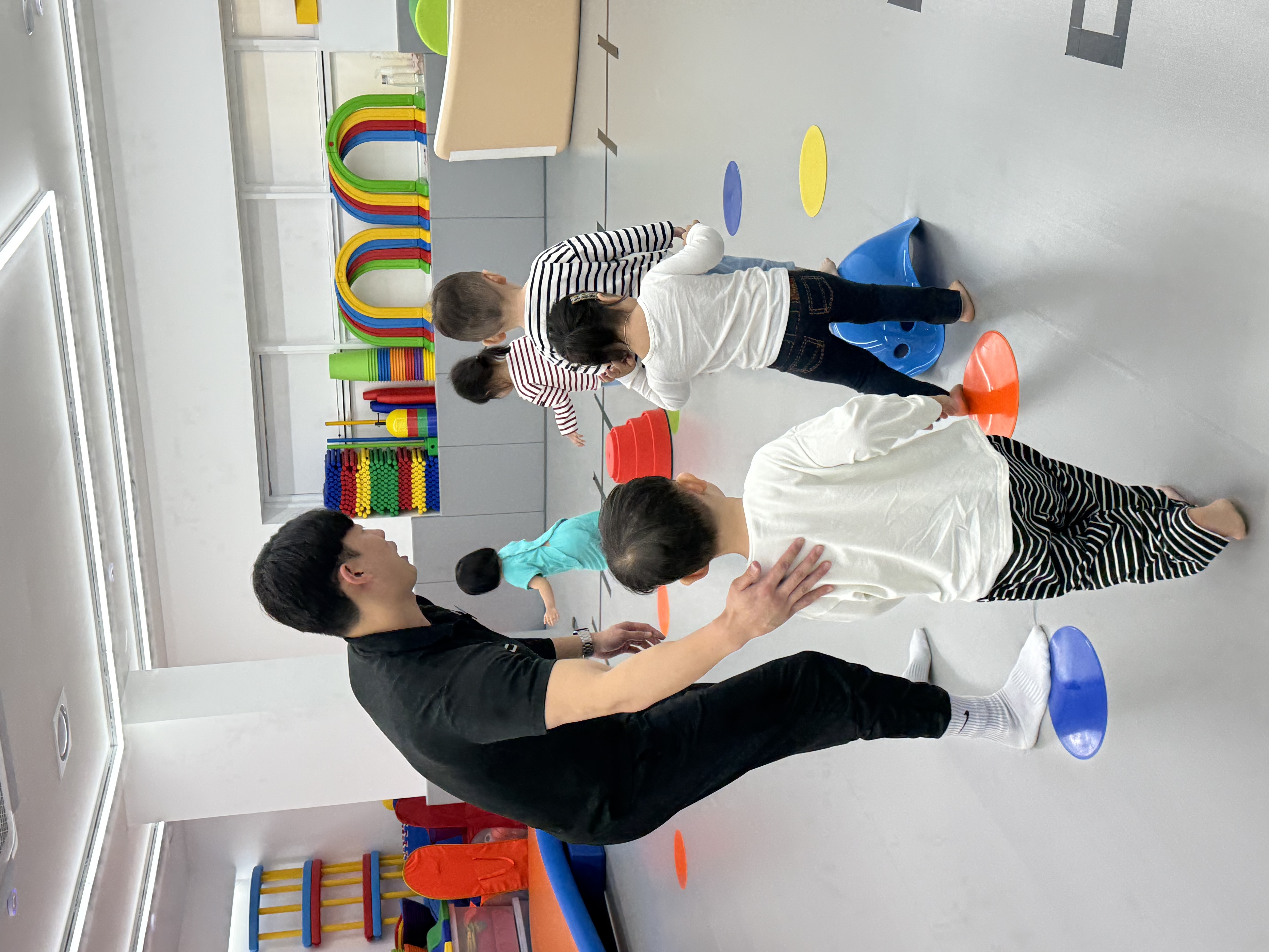 Children taking part in a guided GYM balance activity